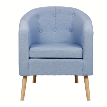 Fauteuil – Stoel – Zetel – Armstoel – Accentstoel – 64x60x70cm – Linnen Bekleding – Berkenhouten Poten