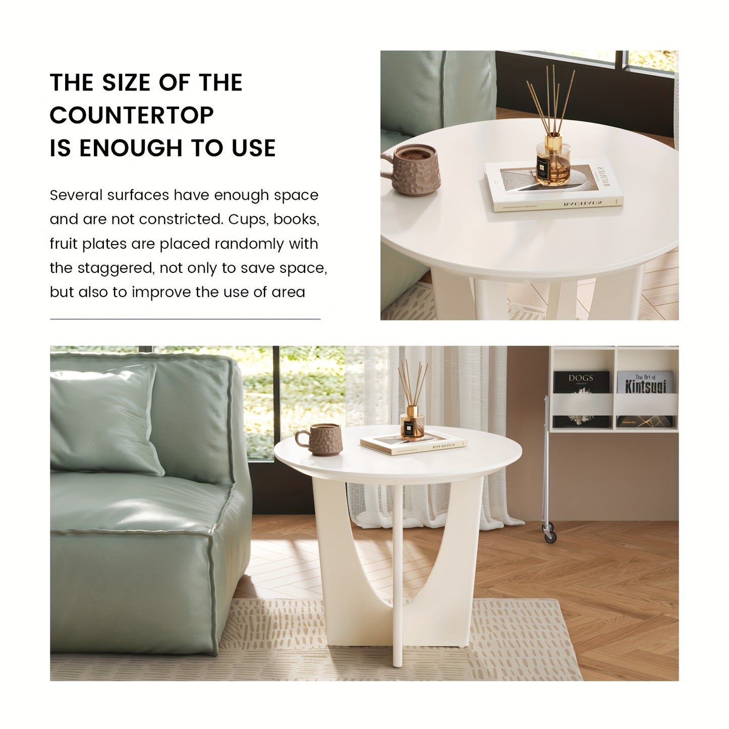 Bijzettafel – Nachtkastje – Side Table – Slede Tafel – Houten Tafeltje – Melkwit – Compact Formaat – Stevige Constructie