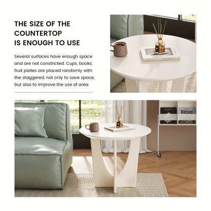 Bijzettafel – Nachtkastje – Side Table – Slede Tafel – Houten Tafeltje – Melkwit – Compact Formaat – Stevige Constructie