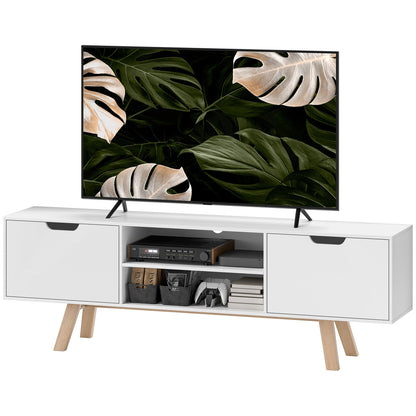 TV-kast – Tv-meubel – Lowboard – Mediameubel – Wandmeubel – Wit – Geschikt voor tv tot 65 inch – Kabelmanagement en ruime opbergladen