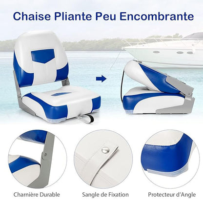 Inklapbare Bootstoelen – Bootstoelen Set – Vouwstoelen – Visstoelen – Pilootstoelen – Ergonomische Rugleuning – Comfortabel Schuim