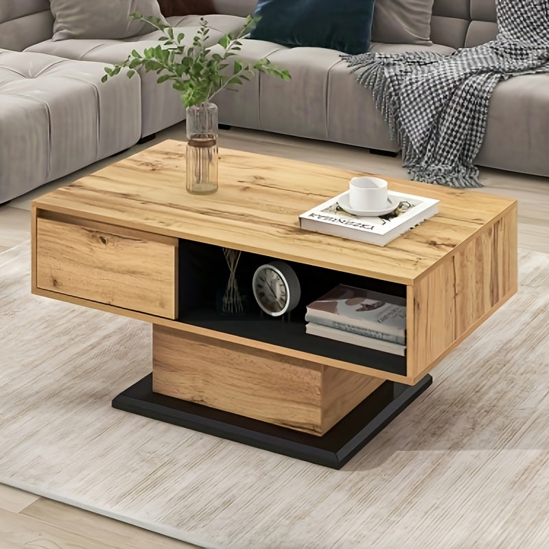 Salontafel – Koffietafel – Bijzettafel – Woonkamertafel – Tafel – Modern – Minimalistisch Design – Ruime Opbergruimte Met Lade En Dubbelzijdige Kast