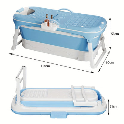 Opvouwbaar Bad – Inklapbaar Bad – Zitbad – Ligbad – Badkuip – Grote 118x60x53 cm – 100% PVC Met Afvoer En Ingebouwd Douche Systeem