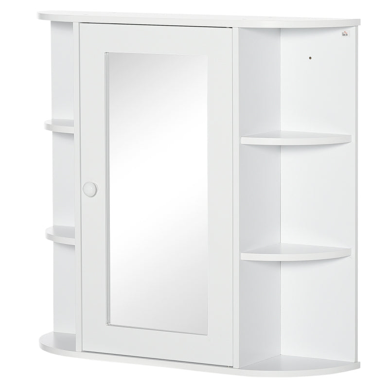 Badkamerkast – Spiegelkast – Wandkast – Opbergkast – Badmeubel – Wit MDF – 66x17x63 cm – Waterbestendig en Compact