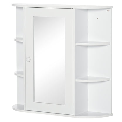 Badkamerkast – Spiegelkast – Wandkast – Opbergkast – Badmeubel – Wit MDF – 66x17x63 cm – Waterbestendig en Compact