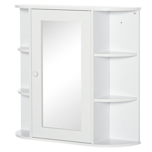 Badkamerkast – Spiegelkast – Wandkast – Opbergkast – Badmeubel – Wit MDF – 66x17x63 cm – Waterbestendig en Compact