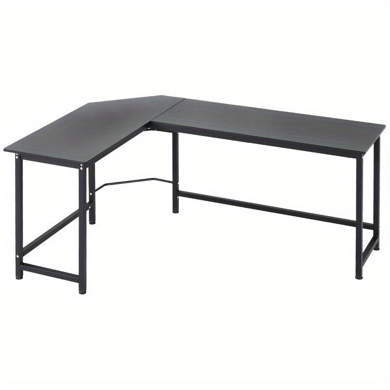 Hoekbureau – Computerbureau – Bureau – Werkplek – Study Table – Verstelbaar in hoogte – Stevig metalen frame – 168x120x75 cm – Zwart – Ergonomisch design