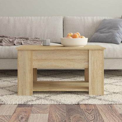Salontafel – Koffietafel – Bijzettafel – Woonkamertafel – Sofa Tafel – Massief Hout – Extra Opbergruimte – 79x49x41 cm – Modern Minimalistisch – Eenvoudige Montage