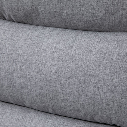 Relaxfauteuil – Verstelbare Loungefauteuil – Ligstoel – Tv-fauteuil – Zithoekstoel – Verstelbare Rugleuning 165° – Linnen Stof Lichtgrijs 91x92x102 cm