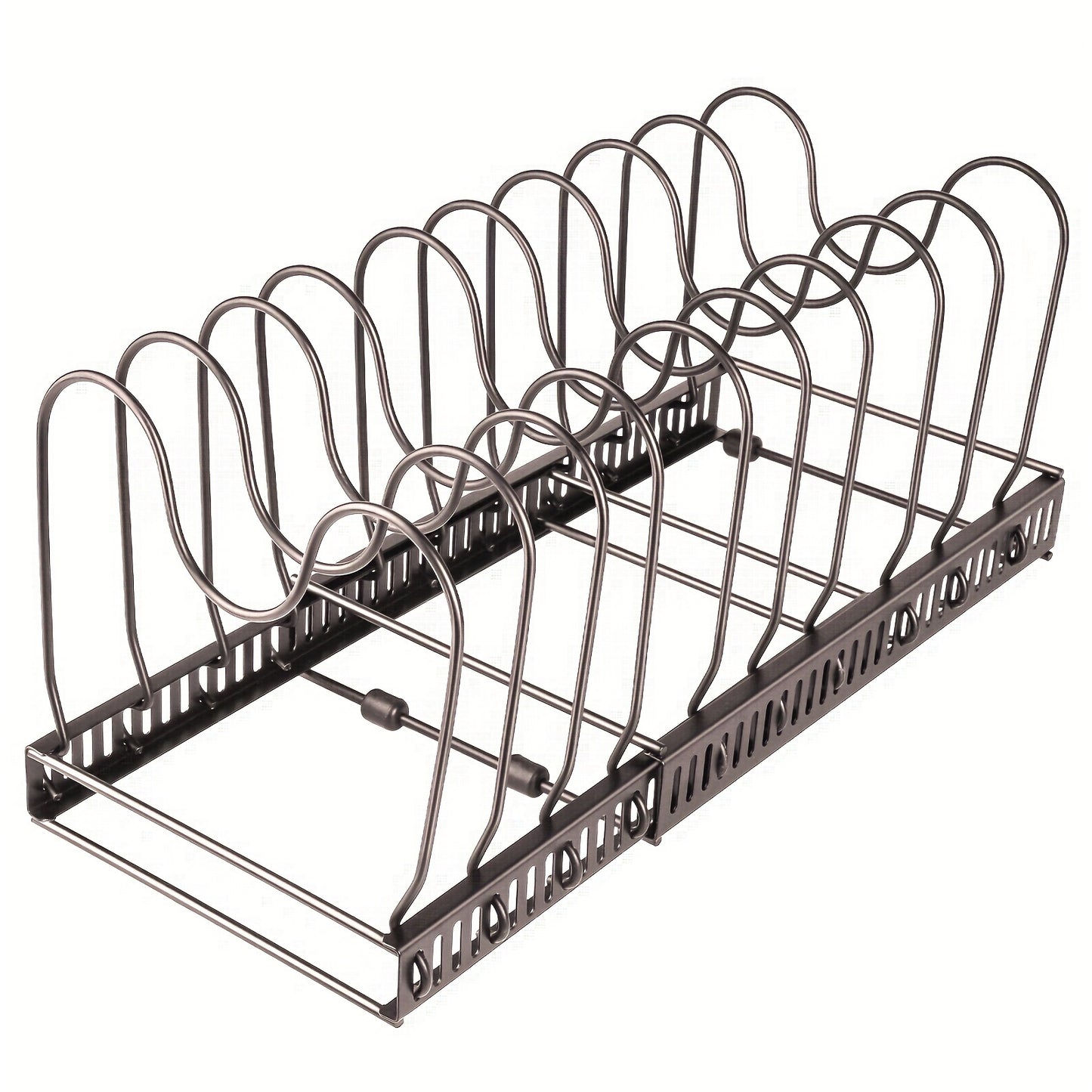 Certified Adjustable Pot Lid Holder (30-59cm) - Heavy Duty Steel Pan/Dish Rack, Pot Rack For Kitchen, Racks For Storage Pot, Pot Cover Holder, Pot Organizers For Kitchen, Spacesaving Solution, Kitchen Organization, Compact De