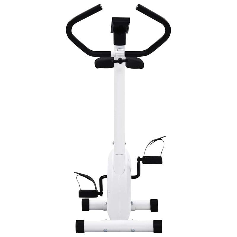 Hometrainer – Fitnessfiets – Indoor Fiets – Soepele Weerstand – Blanco – Compact Ruimtebesparend – Robuuste Stalen Basis