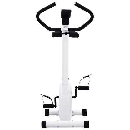 Hometrainer – Fitnessfiets – Indoor Fiets – Soepele Weerstand – Blanco – Compact Ruimtebesparend – Robuuste Stalen Basis