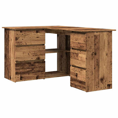 Hoekbureau – Hoekbureau Gaming – Bureautafel – Computertafel – L-vormig – Hout – Stevig en Vochtbestendig – Met 2 Deuren en 4 Lades – Artisan Oak