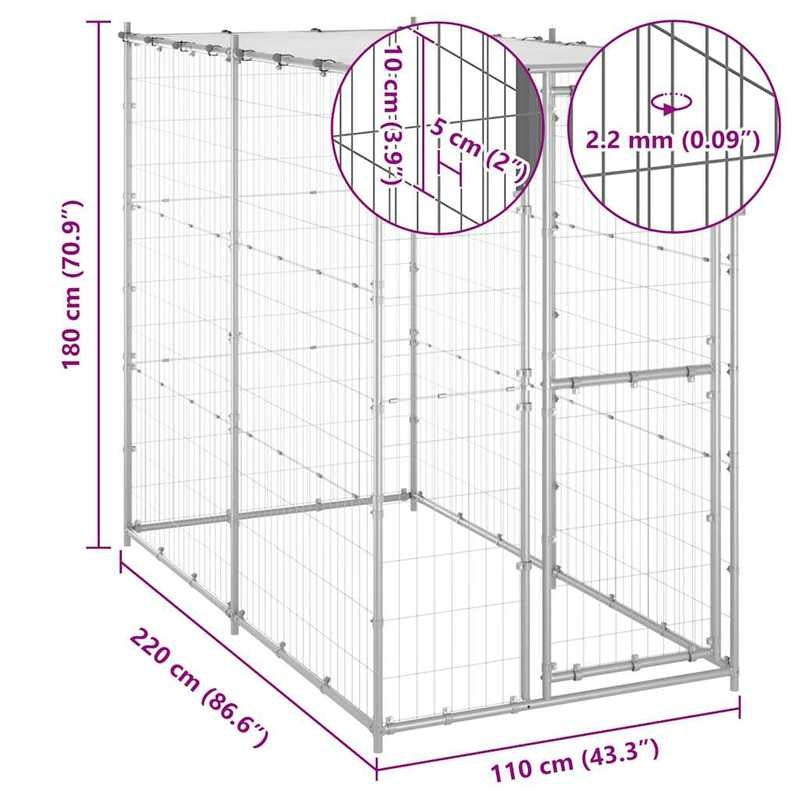 110x220x180cm Outdoor Kennel Roofed Yard Pet Shelter Farm Dog Residence Shed Open-Air Pet Breeding House Villa Outdoor Dog Living Hut Outdoor Pet Shelter, Pet Hutch, Spacious Kennel, Weatherresistant Shelter, Longlasting Pet