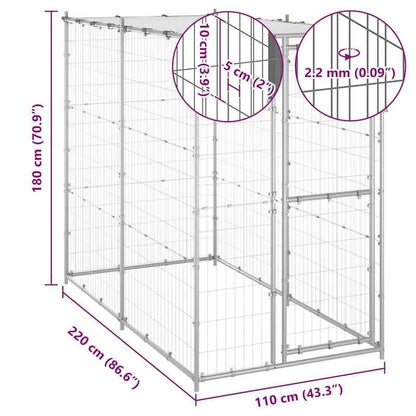 110x220x180cm Outdoor Kennel Roofed Yard Pet Shelter Farm Dog Residence Shed Open-Air Pet Breeding House Villa Outdoor Dog Living Hut Outdoor Pet Shelter, Pet Hutch, Spacious Kennel, Weatherresistant Shelter, Longlasting Pet