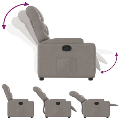 Loungefauteuil – Loungestoel – Relaxstoel – Fauteuil – Accentstoel – Verstelbare Armleuningen – Lichtgewicht Stof Taupe