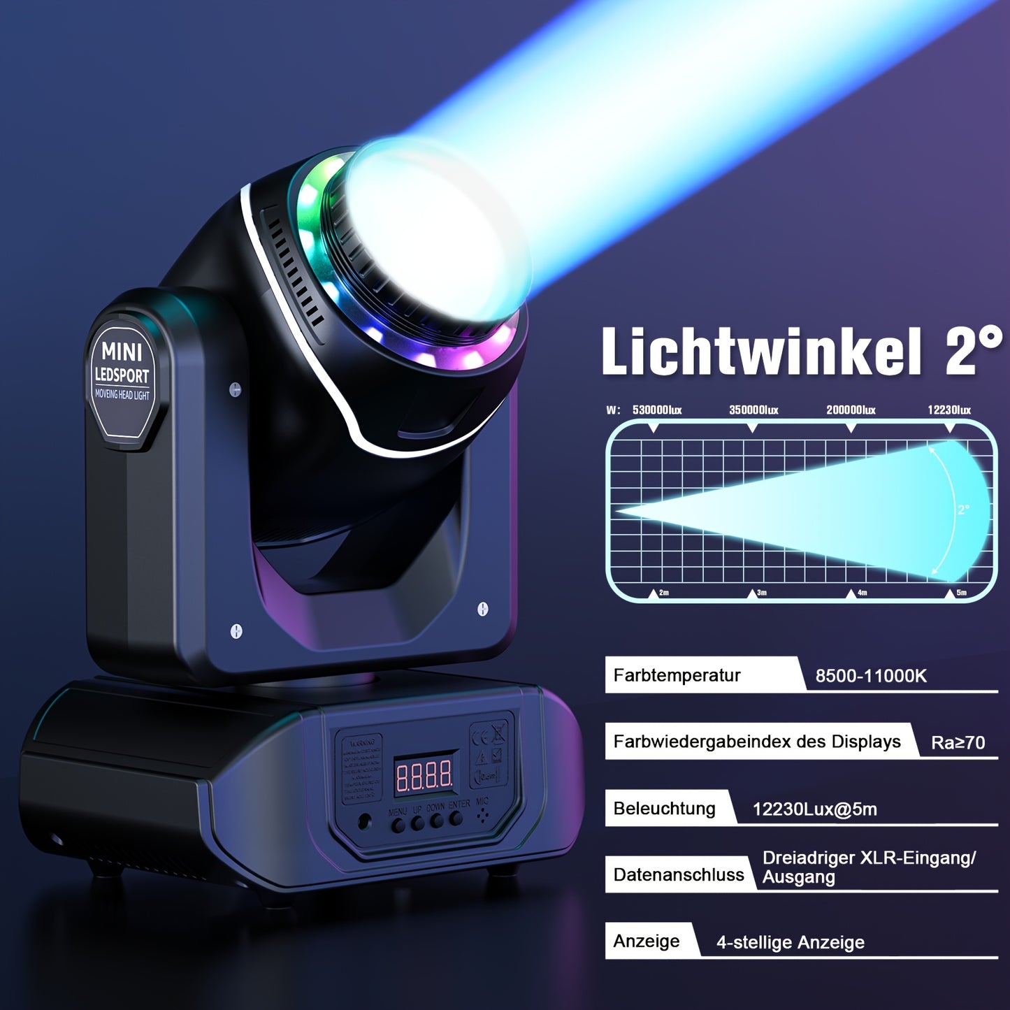 LED Moving Head – Stageverlichting – DJ Licht – Disco Spot – RGBW Beam – 4 Stuks 150W – 18 Prismatische Effecten – DMX512 & Sound Actief – Inclusief Flight Case