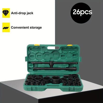 26-TLG 3/4" & 1" Inch 21-65mm Plug Nuts Truck Ratchet Box Plug Key Set