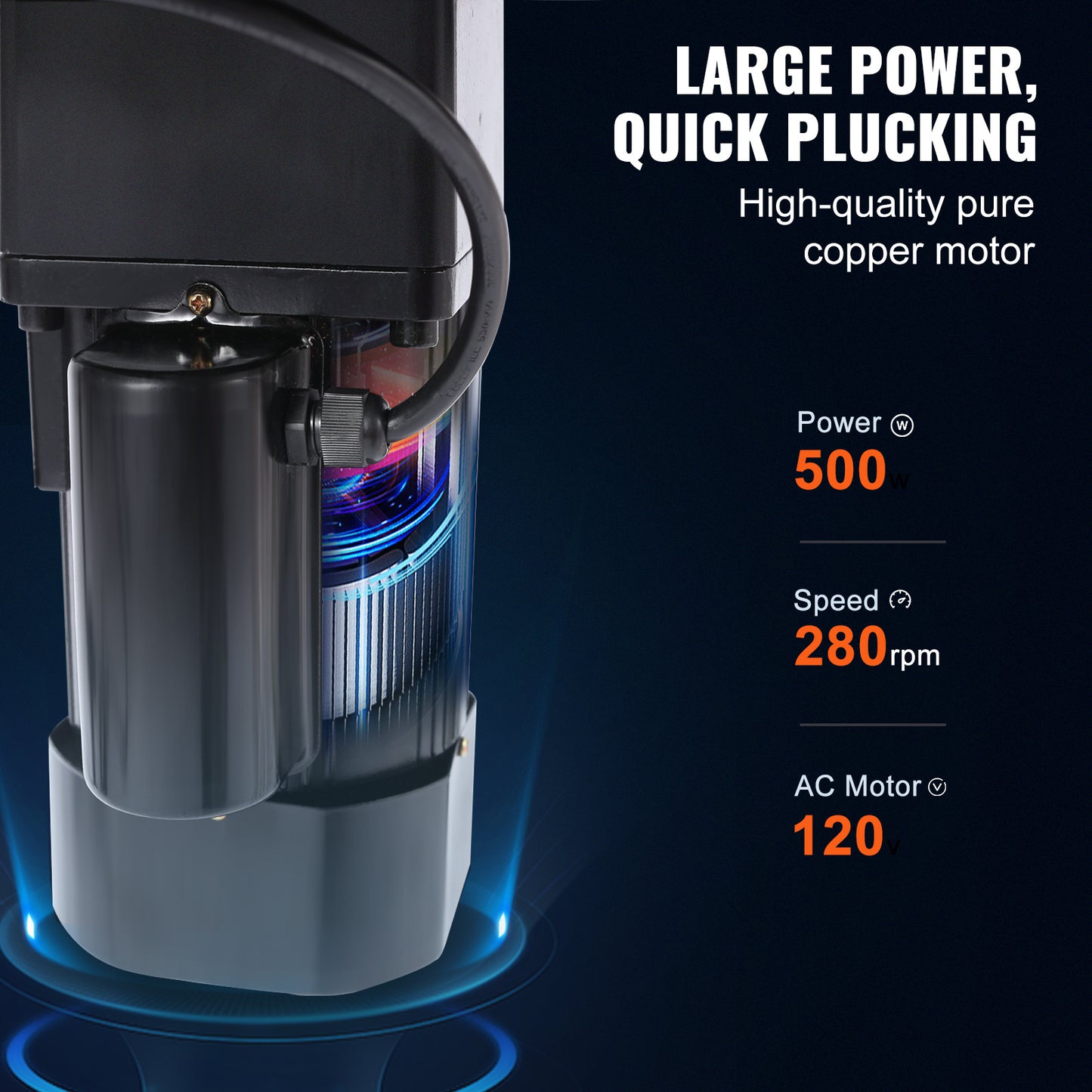 Pluimveemachine – Pluimverwijderaar – Kippenplukker – Pluimvee plukmachine – Pluimverwijderaar machine – Roestvrij Stalen Trommel – 550W Motor 280 RPM