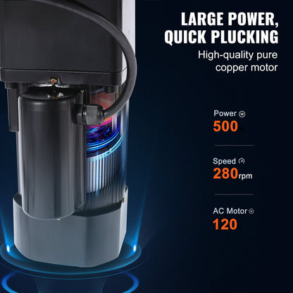 Pluimveemachine – Pluimverwijderaar – Kippenplukker – Pluimvee plukmachine – Pluimverwijderaar machine – Roestvrij Stalen Trommel – 550W Motor 280 RPM