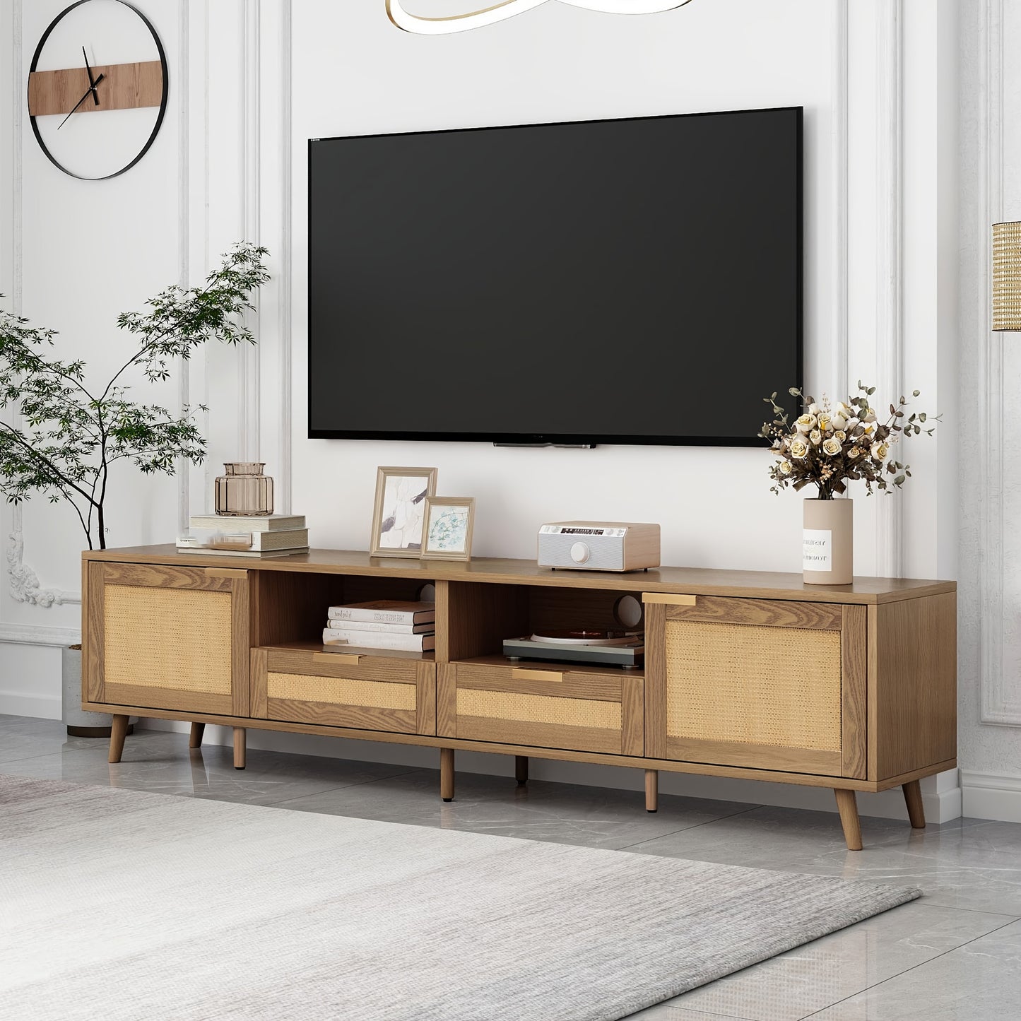 TV Meubel – Tv Kast – Tv Dressoir – Tv Meubels – Tv Meubel Open Vak – Geschikt Voor 127-165,1 cm Tv – Stevige Constructie & Eenvoudige Montage