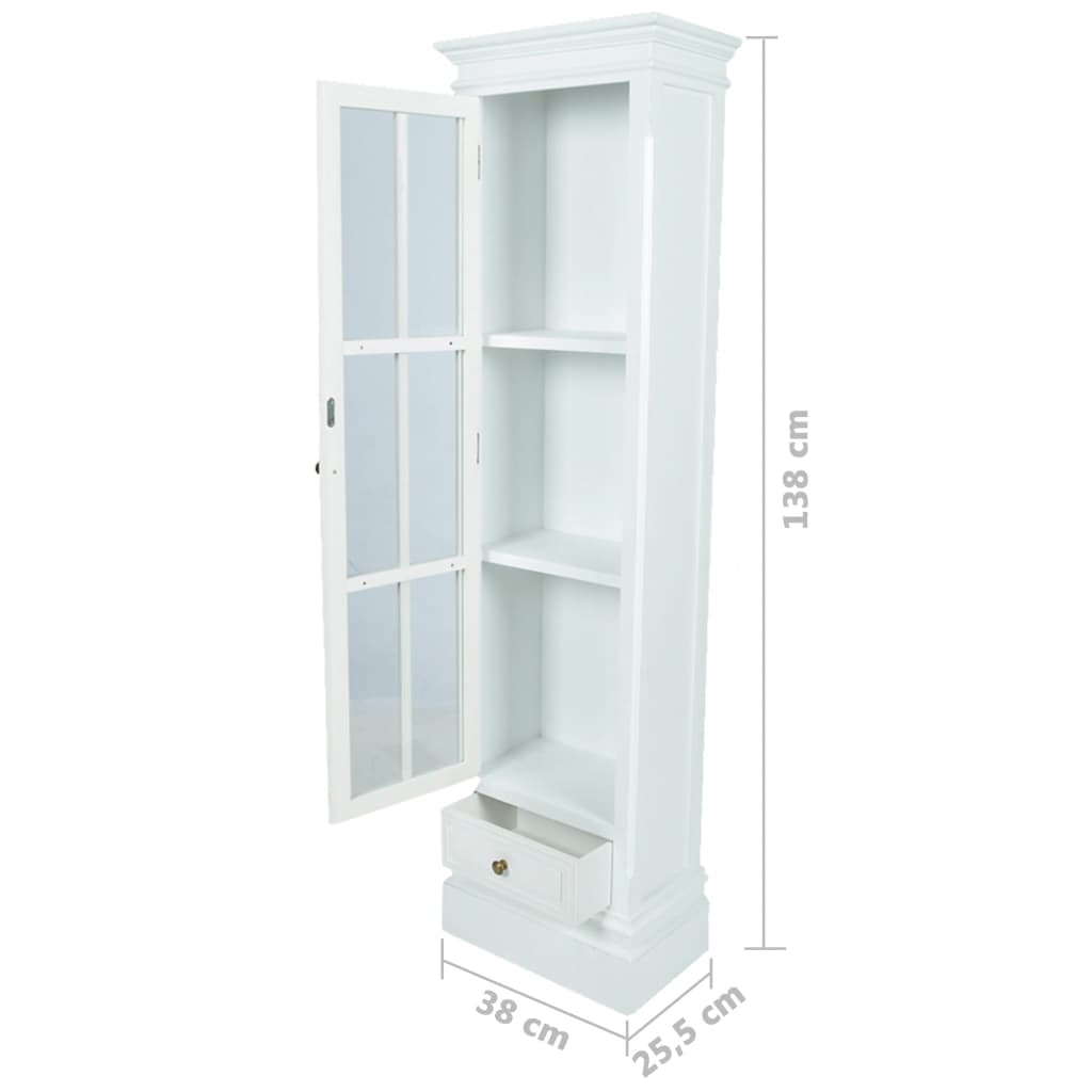 Boekenkast – Boekenrek – Opbergkast – Kast – Vakkenkast – MDF Wit – Vintage Verweerde Afwerking – 3 Planken Met Deur
