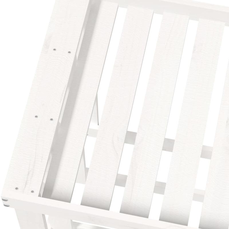 Houtopslagrek – Houtrek – Vuurhoutrek – Brandhoutrek – Houthouder – Wit – Massief Dennenhout – 108x52x74 cm – Geschikt Binnen en Buiten