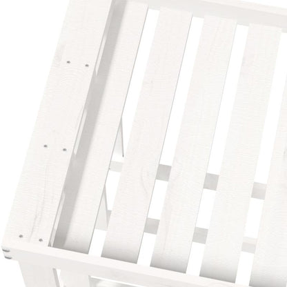 Houtopslagrek – Houtrek – Vuurhoutrek – Brandhoutrek – Houthouder – Wit – Massief Dennenhout – 108x52x74 cm – Geschikt Binnen en Buiten