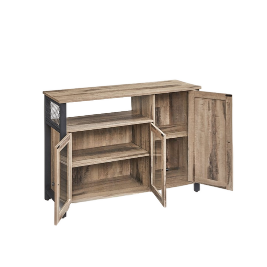 Dressoir – Buffetkast – Opbergkast – Keukenkast – Kast – Industrieel Design – 110x33x75 cm – Hout & Metalen Frame