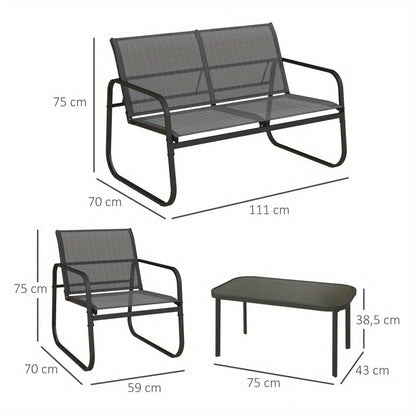 Tuinstoel – Balkonstoel – Terrasstoel – Loungestoel – Buitenstoel – Beige Bouclé Stoffering – Gouden Metalen Poten