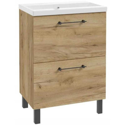 Badkamermeubel – Wastafelmeubel – Badkamerkast – Douchemeubel – Opbergkast Badkamer – Compact 50x80 cm – Vochtbestendig Gelamineerd Spaanplaat