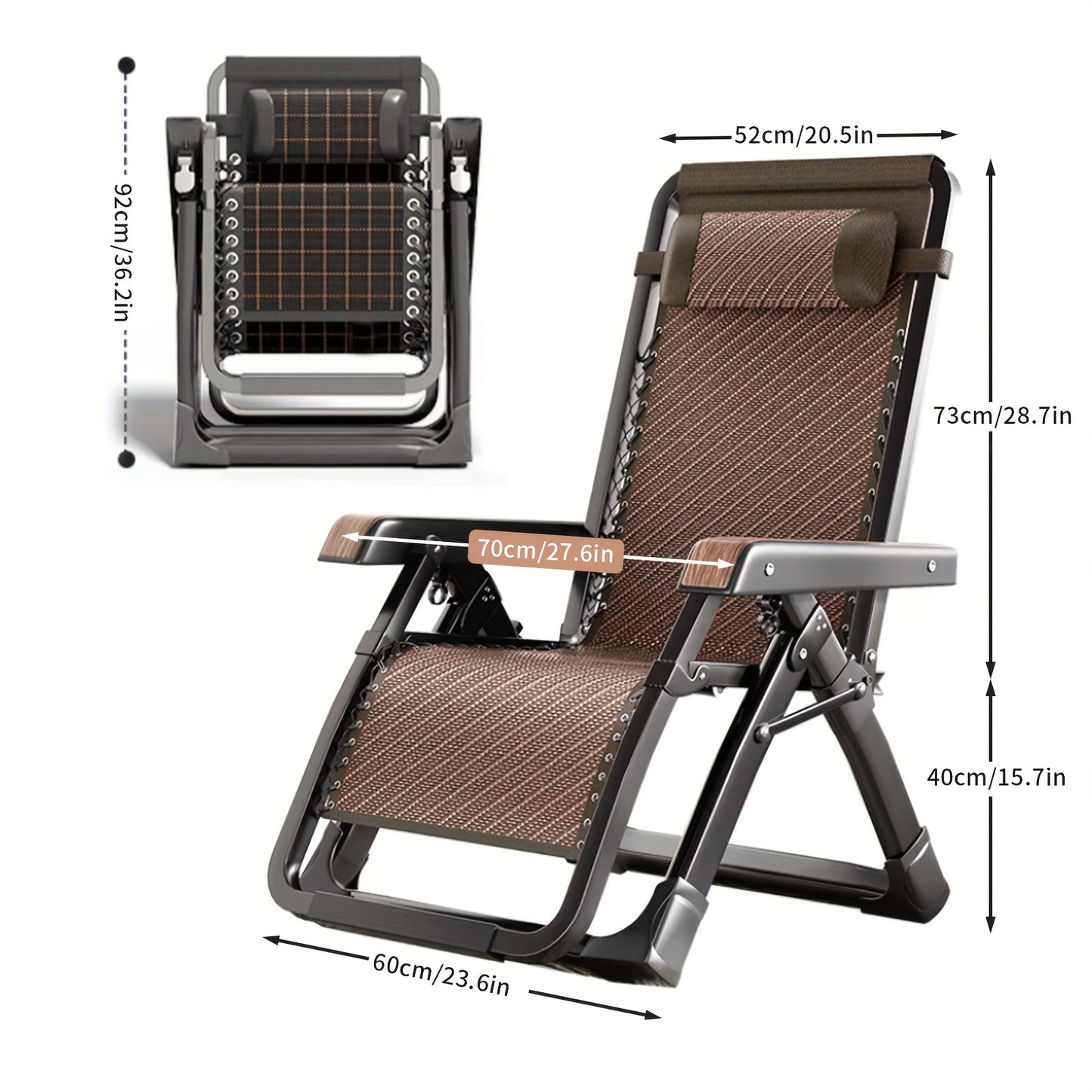 Relaxstoel – Ligstoel – Fauteuil – Schommelstoel – Inklapbaar – Verstelbare Rugleuning tot 170° – Draagvermogen 300 kg