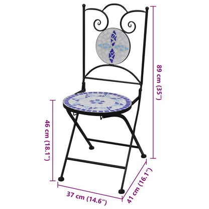 Bistro Stoelen – Balkon Stoelen – Tuinstoelen – Inklapbare Stoelen – Keramiek Zitting – Gepoedercoat Stalen Frame