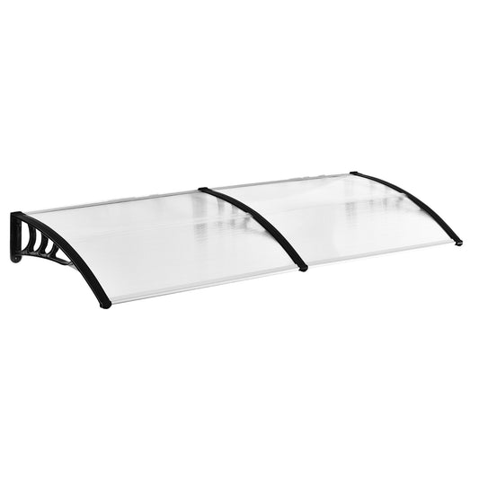 Luifel – Boogluifel – Deurluifel – Overkapping – Zonwering – Transparant Polycarbonaat – Robuust ABS Frame – 195x75x23 cm