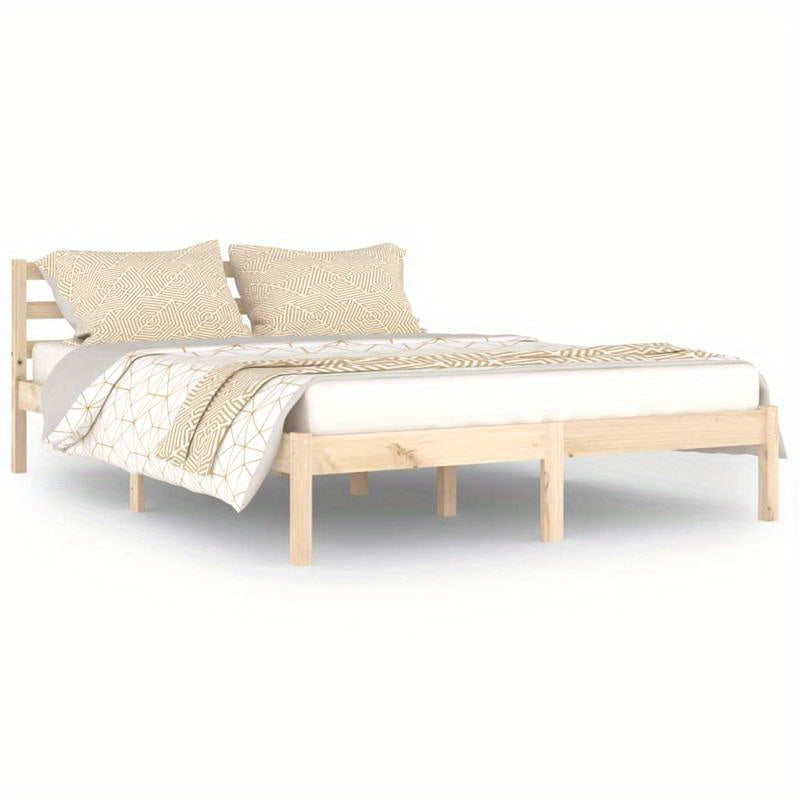 Houten Bedframe – Bedframe Massief Hout – Ledikant – Bedbodem – Slaapkamermeubel – Bruin – Massief Grenenhout – 140x200 cm – Eenvoudige Montage – Traditioneel Design