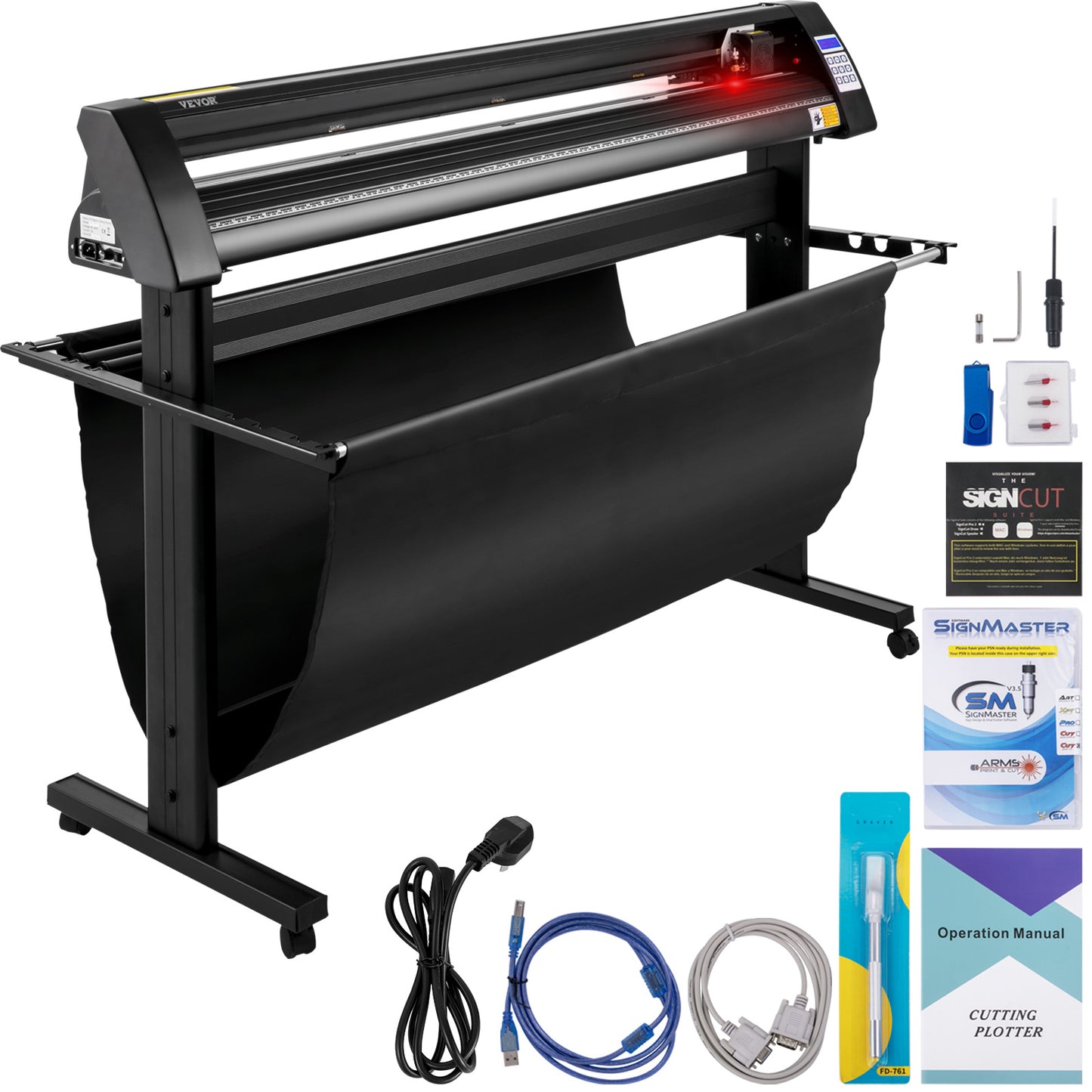 Vinyl Cutter – Snijplotter – Stickersnijder – Contourplotter – Vinylsnijder – Zwart – Ingebouwde Laser Snijfunctie – Max Snijbreedte 126 cm