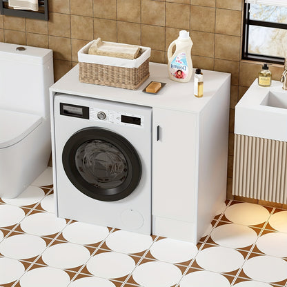 Wasmachinekast – Wasmachine Meubel – Opbergkast – Ombouw – Kast – Wit – 96x62x90 cm – Stevig Bovenblad 15mm – Ruimtebesparend Ontwerp