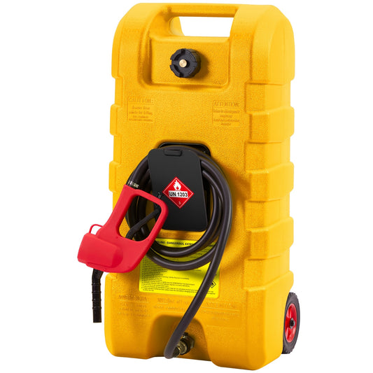Brandstoftank – Benzinetank – Dieseltank – Brandstofcontainer – Mobiele Tank – Geel – 56,78 Liter Inhoud – Hevelpomp Met Wielen
