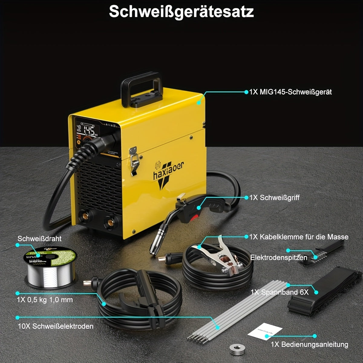 Lasapparaat – MIG Lasmachine – Elektrode Lasser – TIG Lastype – Flux Core Lassen – 3-in-1 Functie – 135A 220V – Gasloos MIG Lassen