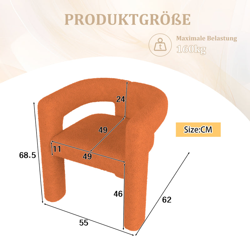 Bureaustoel – Ergonomische Stoel – Kantoorstoel – Eetkamerstoel – Fauteuil – Premium Teddy Fleece – Max. 160 kg Draagvermogen