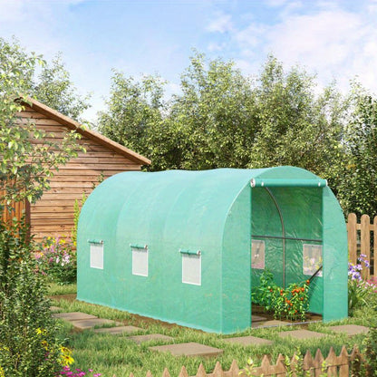 Kweekkas – Serre – Plantenkas – Groeikas – Zaailingenkas – 395x195x190 cm – 6 Ventilatieramen – Boogvormige Stevige Constructie