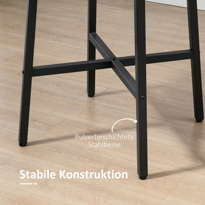 HOMCOM Dining Table | Kitchen Table for 4 People, Living Room Table for Dining Room, Steel Brown, 80 x 80 x 76 cm, Vintage Style, Sled Base