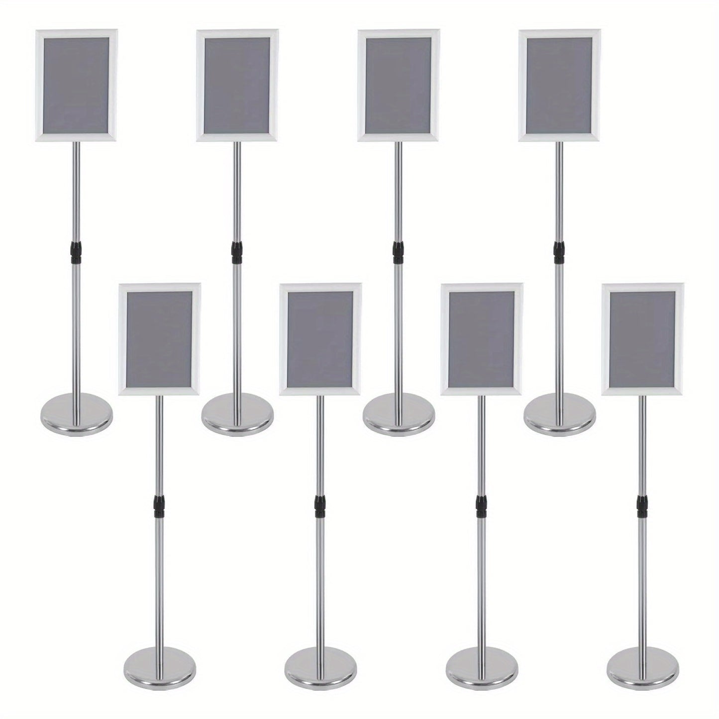 Folderhouder – Brochurehouder – Folderrek – Reclamehouder – Display – Verstelbare Hoogte 80-130 cm – RVS en PVC