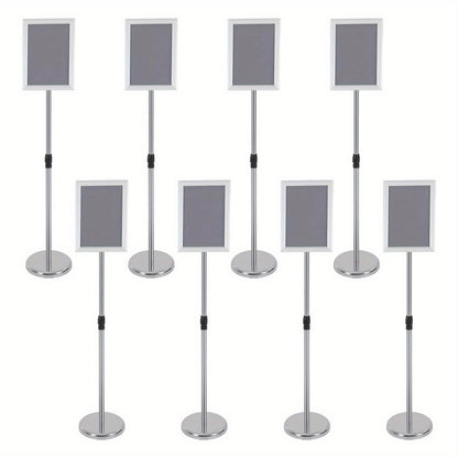 Folderhouder – Brochurehouder – Folderrek – Reclamehouder – Display – Verstelbare Hoogte 80-130 cm – RVS en PVC