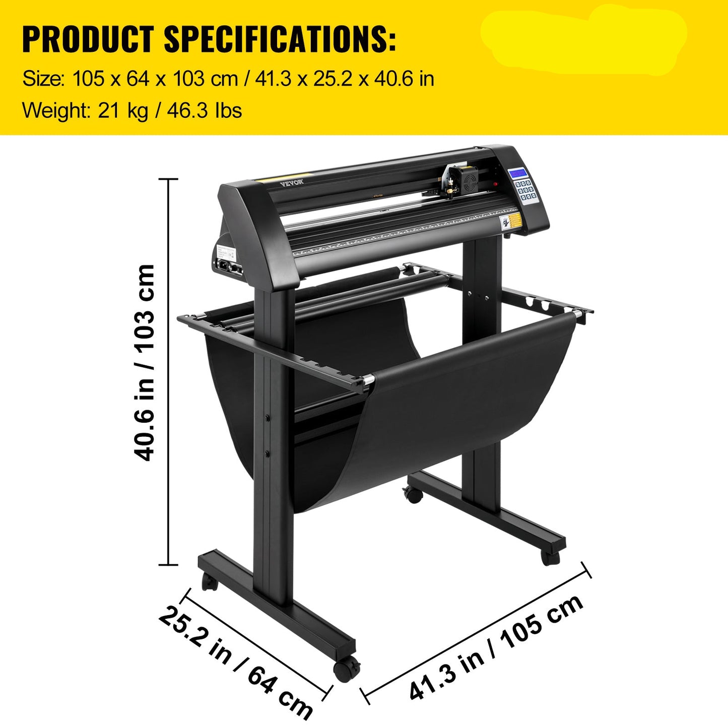 Vinylsnijder – Vinyl Cutter – Snijplotter – Snijmachine – Plotter – Ingebouwd Optisch Oog – 870 mm Snijbreedte – LED-Display