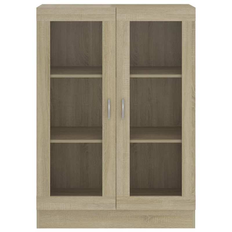 Vitrinekast – Opbergkast – Glazen Kast – Displaykast – Showkast – 82,5x30,5x115 cm – Massief Hout en Metaal – Stijlvol Europees Design