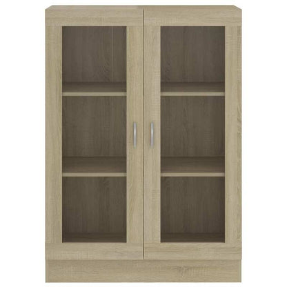 Vitrinekast – Opbergkast – Glazen Kast – Displaykast – Showkast – 82,5x30,5x115 cm – Massief Hout en Metaal – Stijlvol Europees Design