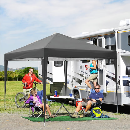 3x3m Pop-Up Canopy Tent with 4 Removable Side Walls Portable Commercial Instant Shelter Includes Carry Bag, Ropes, and Pegs Party Tent Ideal for Gardens, Festivals, Camping BBQs, Backyards, Weddings, Parties, and Outdoor Mark