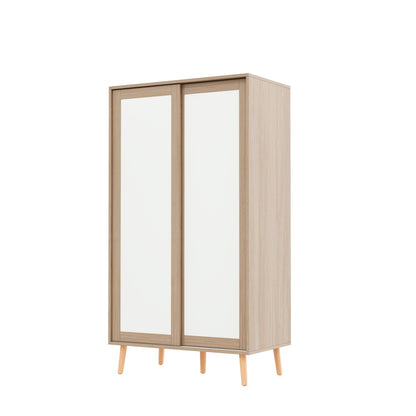 Kledingkast – Garderobekast – Opbergkast – Schuifdeurkast – Slaapkamerkast – Compact 80x46x141,5 cm – Met Schuifdeuren en Ophangstang