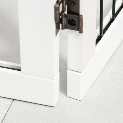 Dog barrier, safety gate, dog gate with support feet, stair gate, dog barrier, door gate for fireplace &amp; stove, pinewood white 185 x 36 x 71cm, Pet Safety Gate, Classic Design, Handcrafted Gate, Highquality Materials, Adj